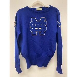 Vintage 60s  Imperial Official Award Blue Letterman Pullover Sweater Sz 46 VTG